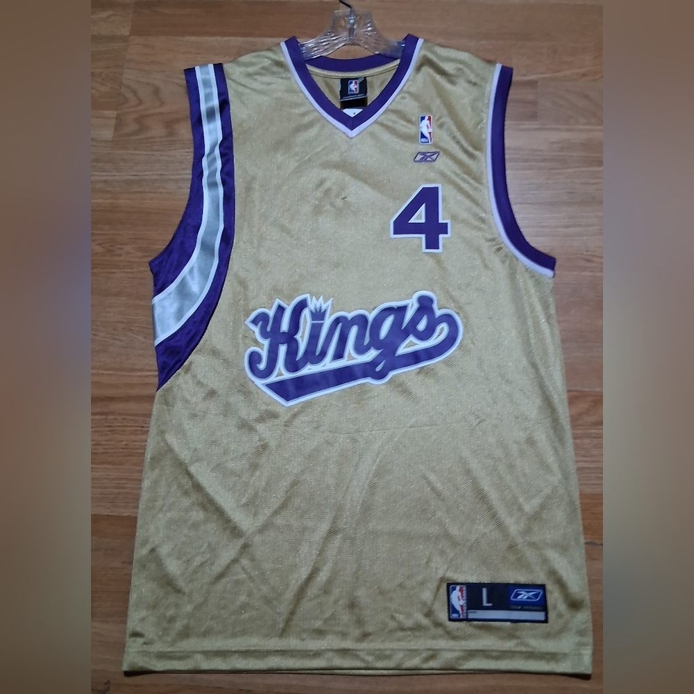 Galeste Sacramento Kings #4 Gold Purple NBA Jersey Rick Barry